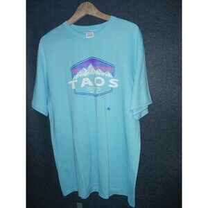 Taos Rocky Mountain Authentic Southwest Est 1615 Pro Weight Delta TShirt Teal XL